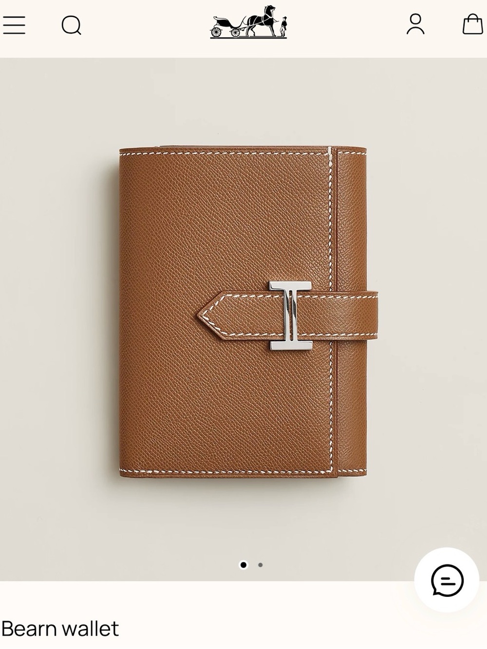 NWT Hermès Bearn Tri-fold in Brown Madame Leather with Gold Hardware - Picture 8 of 9